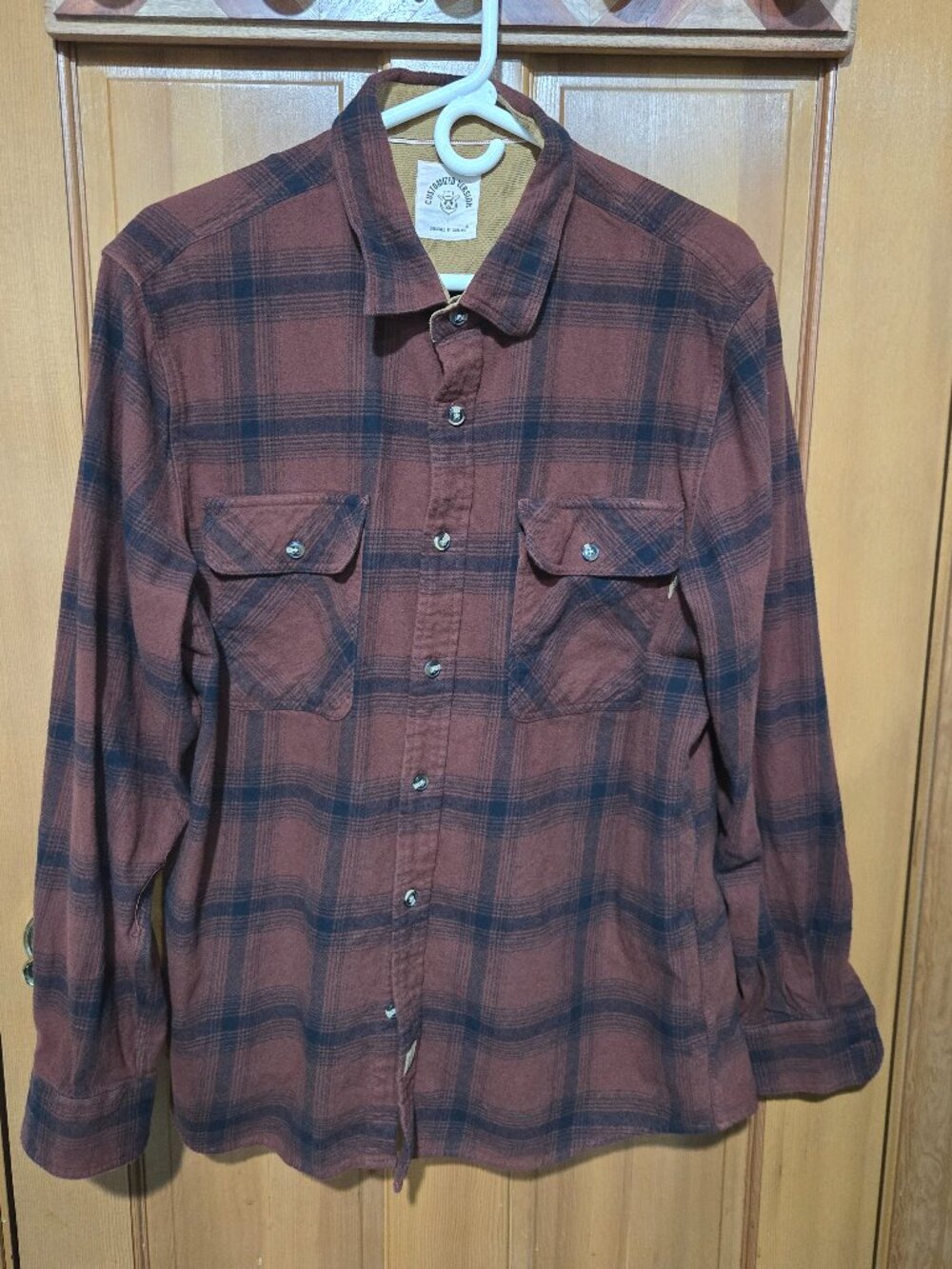 Dubinik Heavyweight Flannel Shirt for Men Long Sleeve Vintage Work Shirt